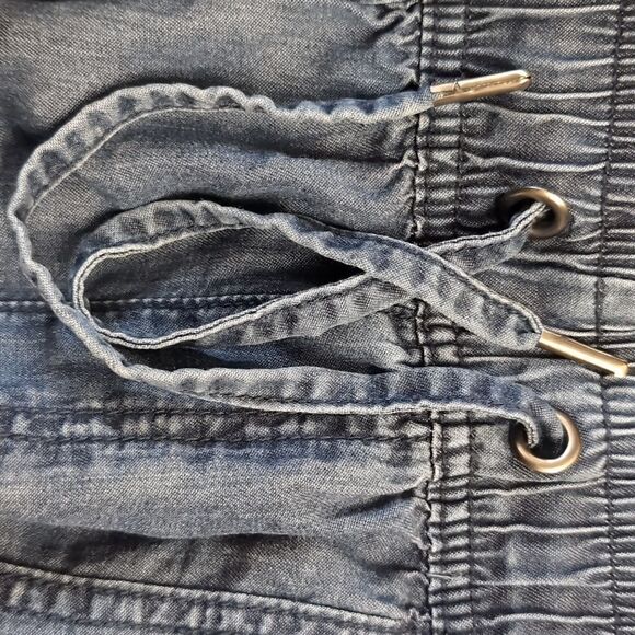Silver jeans cargo chambray denim tie waist pants size m - Picture 3 of 5